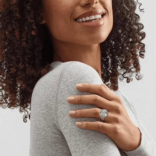 Silpada 'Braided Brilliance' Cubic Zirconia Cocktail Ring in Sterling Silver