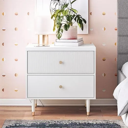 CosmoLiving by Cosmopolitan Elizabeth Nightstand, White