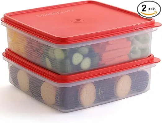 Plastic Storage Containers with Lids – 2-Pack 3L Cupcake Carrier – Leakproof Cookie Storage Containers Airtight – BPA-Free Plastic Containers with Lids for Food Storage, Meal Prep, Leftovers, Cupcakes