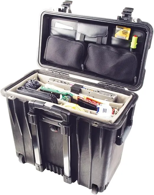 Pelican 1440 Case With Office Dividers and Lid Organizer (Black)