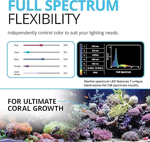 Fluval Sea Marine 3.0 LED Aquarium Lighting for Coral Growth, 22 Watts, 15-24 Inches