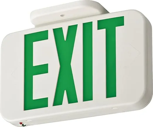 Lithonia Lighting EXRG EL M6 Single-Sided LED Exit Sign, Thermoplastic Construction, Switchable Red and Green Colors, Ni-MH Backup Battery, Includes Extra Faceplate, White