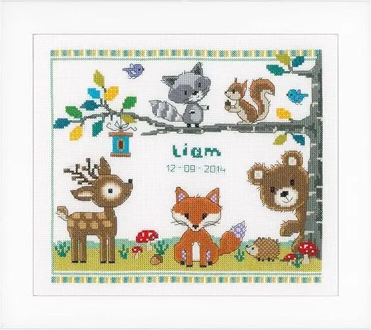 Vervaco Counted Cross Stitch Kit Forest Animals 11.2" x 9.6"