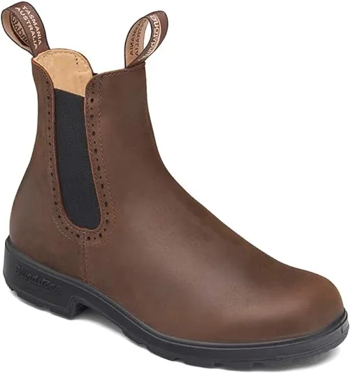 Blundstone 2151 Women's Originals High Top Chelsea Boots, Water Resistant Leather Boots with Brogue Detailing, Shock Absorption and Removable Cushioned Footbeds, Antique Brown, 7.5 US Women / 4.5 AU