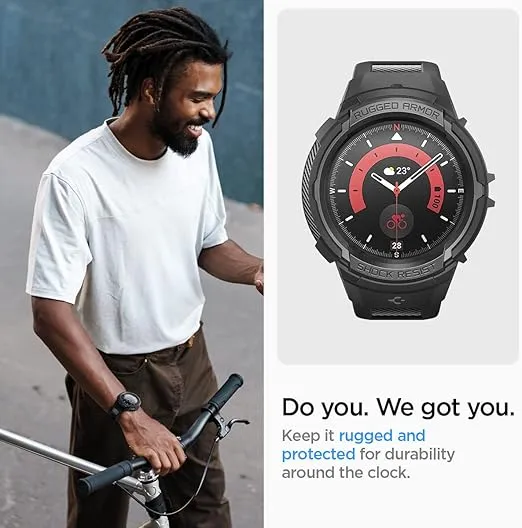 Spigen Rugged Armor Pro Designed for Samsung Galaxy Watch5 Pro Band with Case Protector 45mm (2022)