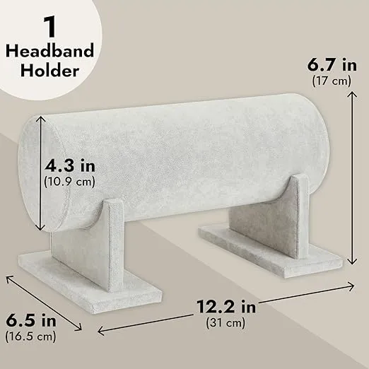 Juvale Velvet Headband Holder and Organizer Stand for Girls and Women - Storage Rack and Display for Hair Accessories (Gray)