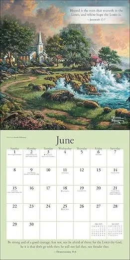 Thomas Kinkade Gardens of Grace with Scripture 2025 Wall Calendar
