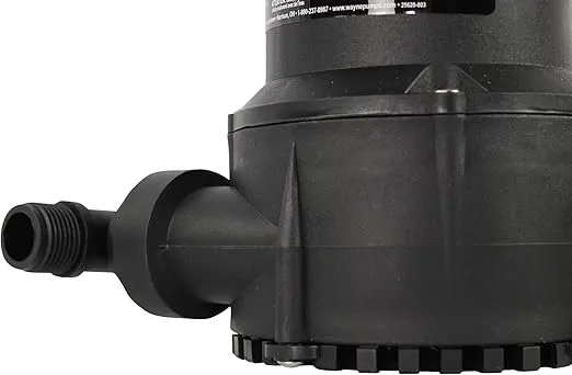 Wayne 57719-REL1 RUP160 1/6 HP Oil Free Submersible Multi-Purpose Water Pump, Black