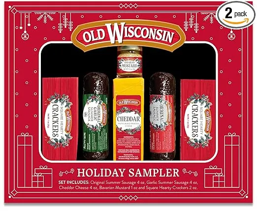 Old World Sausage and Wisconsin Swiss and Cheddar Cheese Set Holiday Treats