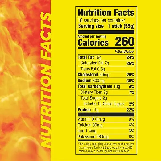 Slim Jim Monster Smoked Meat Sticks, Hot AF Flavor, 11g Protein Per Stick, Great Stocking Stuffer, 1.94 oz. (18 Count)