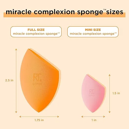 Real Techniques Mini Miracle Complexion Sponge 4 Pack, Small Makeup Blending Sponges, For Foundation & Concealer, Mini Size for Under Eyes & Touch-Ups, Travel Friendly, Stocking Stuffer, Latex-Free