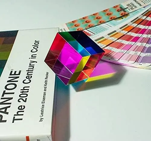 CMY Cubes Original (50mm) - Cyan, Magenta & Yellow Cube - Optical Color Cube - Teaches Subtractive Color Mixing for Ages 15+, Educational, Scientific, Physics & Kinetic Art Desk Object, STEAM