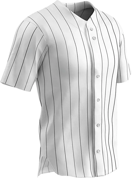 CHAMPRO Kids' Ace Button Front Pinstripe Youth Baseball Jersey