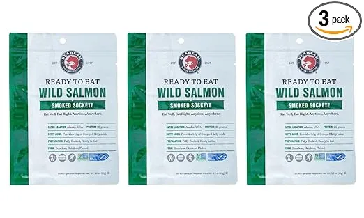 SeaBear - Ready-to-Eat Smoked Sockeye - 3.5 oz - 3 Pack