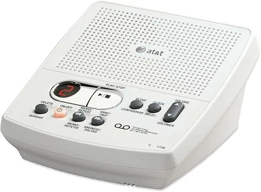 AT&T 1739 Corded Digital Answering System, White
