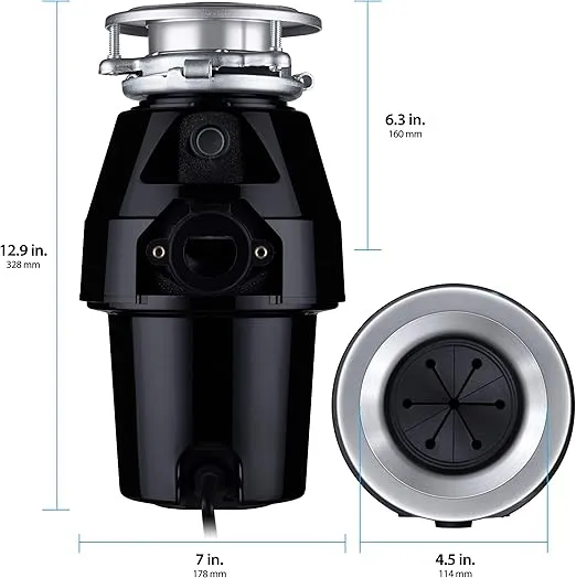 Eco Logic EL-7-DS-BN 7 Designer Series Food Waste Disposer with Brushed Nickel Sink Flange, 1/2 HP