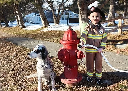 Little Adventures Child Firefighter Dress Up Costume - Machine Washable Pants, Jacket, and Suspenders (Hat Sold Separately)