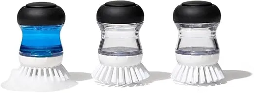 OXO Good Grips Soap Dispensing Palm Brush, Black/Clear/White