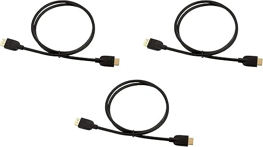 Amazon Basics High-Speed 4K Ultra HD HDMI 2.0 Cable/Cord, 3ft / 0.9m, 18 Gbps, 60 Hz, 2160p, 48 bit, Male-to-Male, Ethernet Ready, 3D, Black