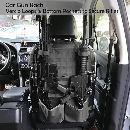 Molle Seat Back Organizer Molle Panel with Truck Gun Rack Tactical Seat Covers for Car Seat Protector Universal Fit SUV Truck Pickup F150 F250