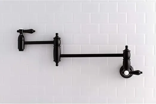 Kingston Brass KS3100BAL Heirloom Pot Filler, 13 Inch Length, Matte Black