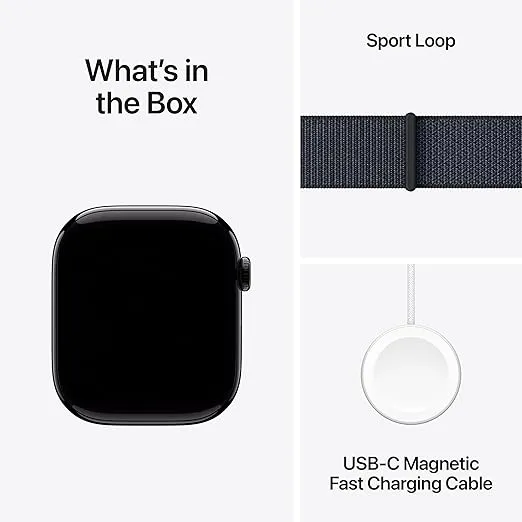 Apple Watch Series 10 [GPS + Cellular 46mm case] Smartwatch with Jet Black Aluminium Case with Ink Sport Loop. Fitness Tracker, ECG App, Always-On Retina Display, Carbon Neutral