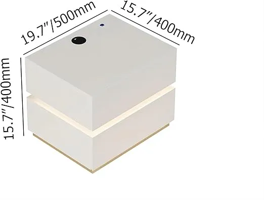 homary Smart Nightstand with Wireless Charging Station, Modern Bedside Table with Drawers, White Night Stand with LED Light White