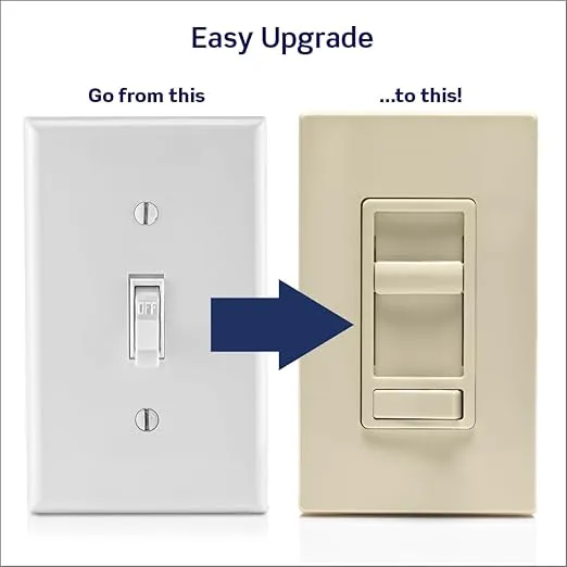 Leviton SureSlide Dimmer Switch for Dimmable LED, Halogen and Incandescent Bulbs, 6674-P0T, Light Almond