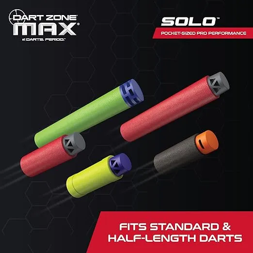 DART ZONE Max Solo Pro Foam Dart Blaster Pistol – 120 FPS Single-Shot Foam Dart Blaster for Adults – Mini Foam Blaster for Ages 14+ with 1 Dart Capacity, Quick Fold Action & 10 Darts – 120 ft Range