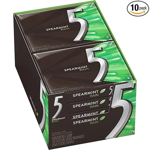 Wrigley 5 Rain-Tingling Spearmint, 10ct/150 sticks total