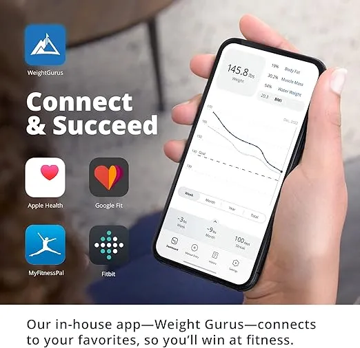 Greater Goods WiFi Premium Smart Scale Measures & Tracks Weight, BMI, Muscle Mass, Water Weight, Bone Density, and Body Fat, Works with Fitbit, Apple Health & Google Fit