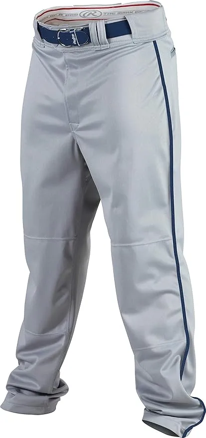 Rawlings PRO 150 Series Baseball Pant | Full Length Semi-Relaxed Fit | Adult Sizes | Piped Color Options.