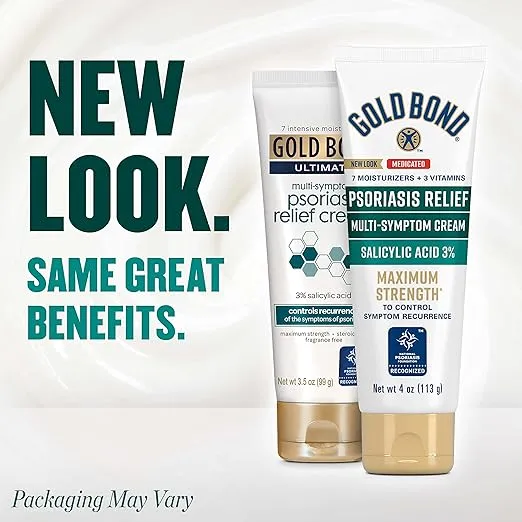 Gold Bond Multi-Symptom Psoriasis Relief Cream, 4 oz., for Itchy, Irritated & Scaling Skin
