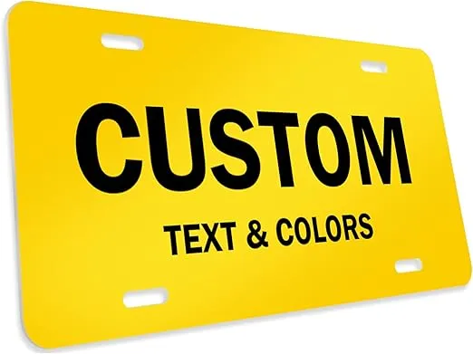 Custom License Plates, Personalized Plates for Front of Car | Vanity Plate 6x12 Inch - Size Rust-Free Metal 40 Colors by: My Sign Center, USA