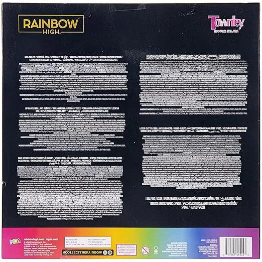 Rainbow High - Townley Girl Cosmetic Makeup with Palette Bag Set includes Lip Gloss, Nail Polish & Eye Shadow and More! for Kids Girls, Ages 6+ Perfect for Parties, Sleepovers and Makeovers