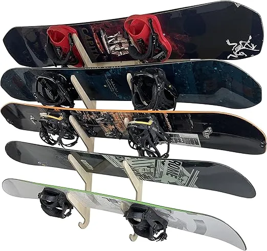 The Lifty Snowboard Wall Rack (Holds 5)