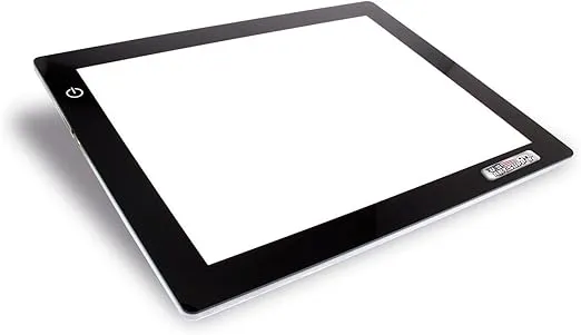 U.S. Art Supply Lightmaster USB Powered 18.75" Diagonal Pro Artist Size (A4) 9"x12" LED Lightbox Board - 5-Volt Light Bright Thin 3/8" Profile LED Light Box Pad with 110V AC Power Adapter, USB Adapter