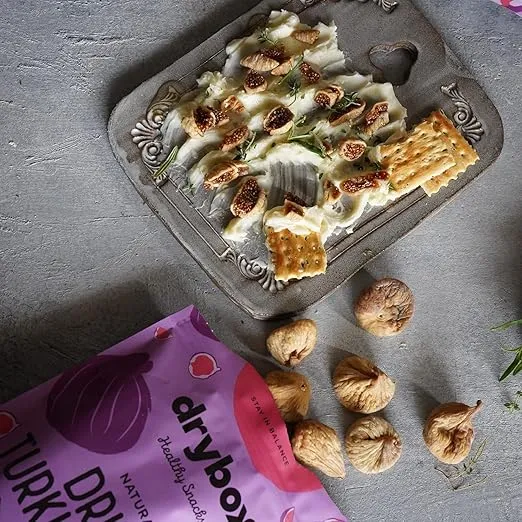 Drybox Organic Dried Turkish Figs No Sugar Added, 1 Pack Smyrna Fig Unsulfured Unsweetened Non-GMO - Natural Dried Fruit for Snacking, Charcuterie Board, Baking | Resealable 1 lb per Pack, Total 1 lb