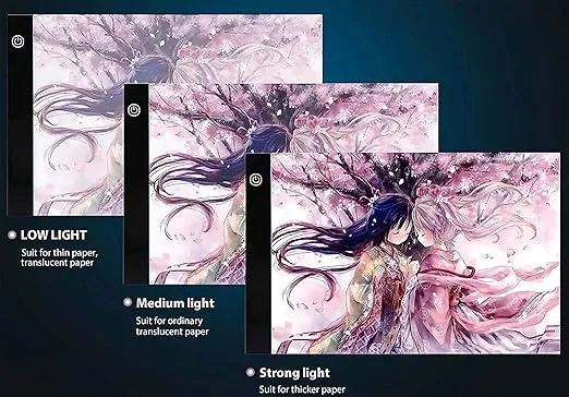 A4 Ultra-Thin Portable LED Light Box Tracer w 3 Level Brightness USB Power Cable Dimmable Brightness Artcraft Tracing Light Pad for Drawing, Sketching, Animation, 5D Diamond Painting (A4)