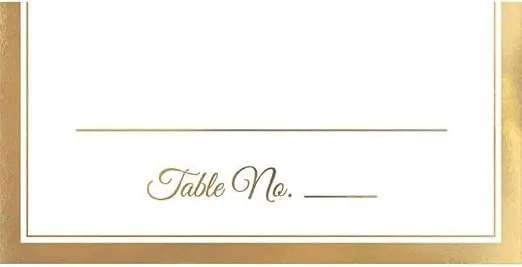 Amscan Elegant White Table Place Card with Gold Trim - 4'' x 4'' (50 Pieces) - Perfect for Table Decoration for Weddings, Parties, and Events