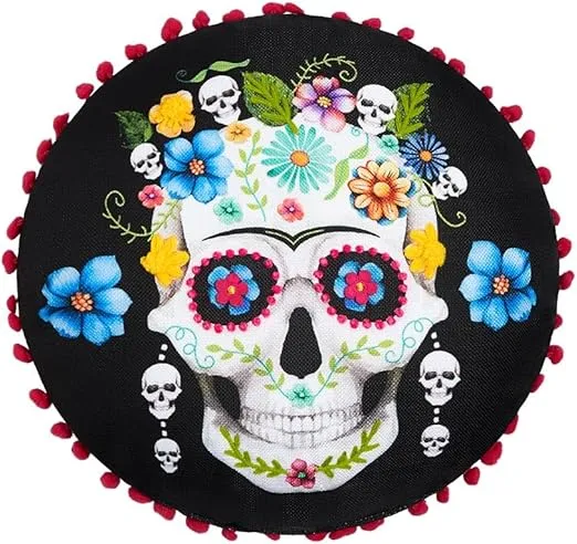 The Lakeside Collection Halloween Shaped Acccent Pillows - Dia de Los Muertos