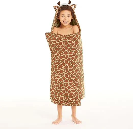 Lands' End Kid Hooded Towel Giraffe 54" x 27"