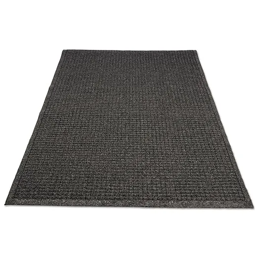 Genuine Joe EG020304 EcoGuard Indoor Wiper Floor Mat, Recycled Plastic and Rubber, 2' Width, 3' Length, Charcoal