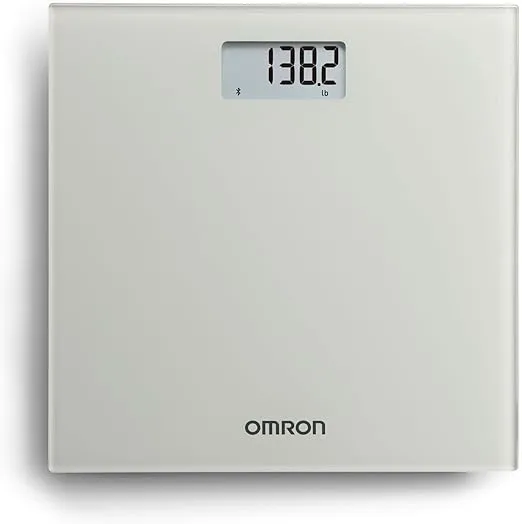 OMRON Digital Scale with Bluetooth Connectivity (SC -150), 330-lb Weight Capacity, with Free Smartphone App, Light Grey