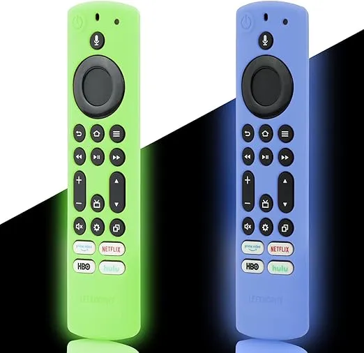 LEFXMOPHY 2-Pack Covers Replacement for Toshiba and Insignia NSRCFNA21 CT-RC1US-21 CT95018 CTRC1US21 Remote Case, Soft Green and Blue Silicone Cover Sleeve Accessories Glow in Dark