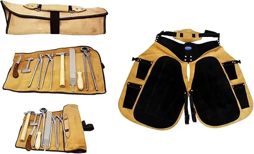 8 Piece Horse Shoe Farrier Hoof Grooming Tool Kit w/Carry Bag Black 98479
