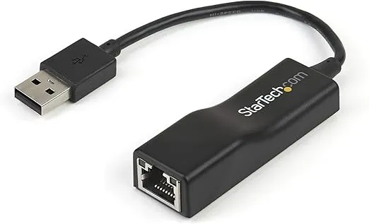 StarTech.com USB 2.0 to 10/100 Mbps Ethernet Network Adapter Dongle - USB Network Adapter - USB 2.0 Fast Ethernet Adapter - USB NIC (USB2100), Black