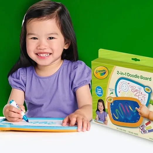 Crayola 2-in-1 Doodle Board, Toddler Drawing Board, Kids Drawing Tablet, Travel Activity, Toddler Learning Toy, Holiday Gift for Toddlers, 3+