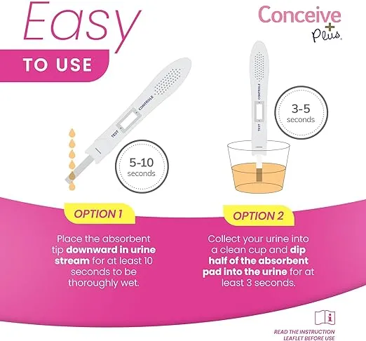 CONCEIVE PLUS Early Detection Midstream Pregnancy Test | HCG Pregnancy Test 10 MIU | Discreet Pregnancy Test | 6 Days Sooner - Highly Sensitive, Fast Results in 3 Minutes - Fertility Test - 2 Pack