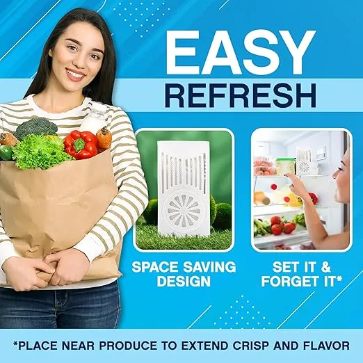 NonScents Refrigerator Deodorizer - Odor Eliminator for Fridge & Freezer - Outshines Baking Soda & Charcoal - Fragrance Free - Unscented & Long-Lasting, Freshen Refrigerator (4-Count)